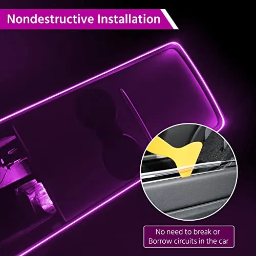 2021-2022 Tesla Model 3 & Model Y LED Ambient Light Kit (Center Console   Dashboard Light  4 Door Lights)