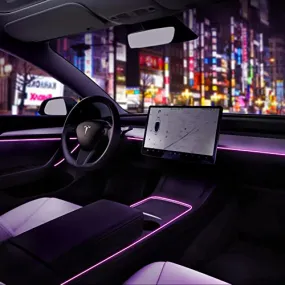 2021-2022 Tesla Model 3 & Model Y LED Ambient Light Kit (Center Console   Dashboard Light  4 Door Lights)