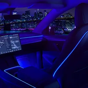 2021-2023 Tesla Model 3 & Y Ambient Lighting Kit (Center Console   Dashboard   Seat Back   4 Foot Lights)
