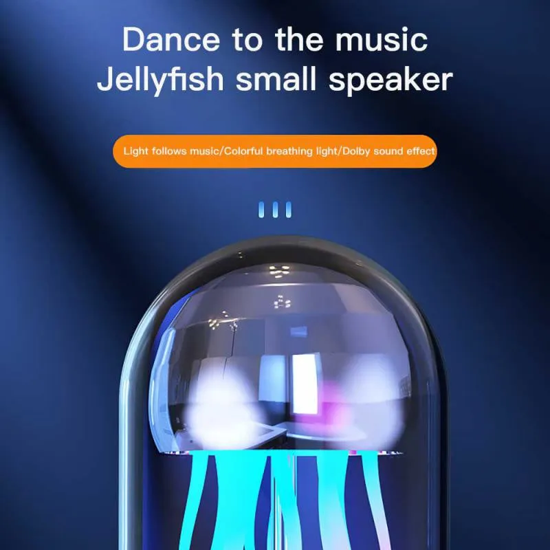 3in1 Portable Bluetooth Jellyfish Lamp With Built-in Clock and Speaker