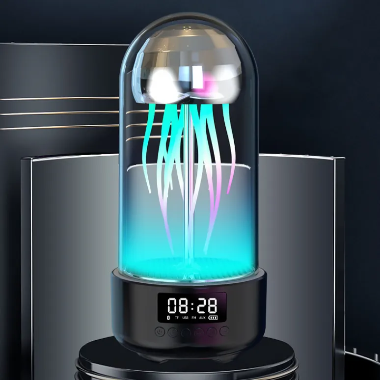 3in1 Portable Bluetooth Jellyfish Lamp With Built-in Clock and Speaker