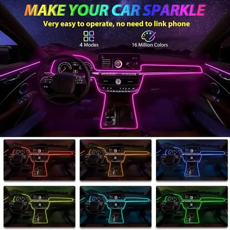 4.98 Meter Car Interior RGB LED Strip Lights
