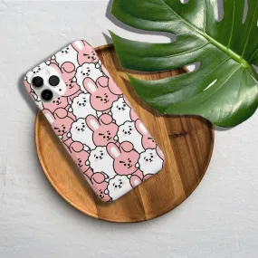 Aesthetic White and Pink Cartoon Case