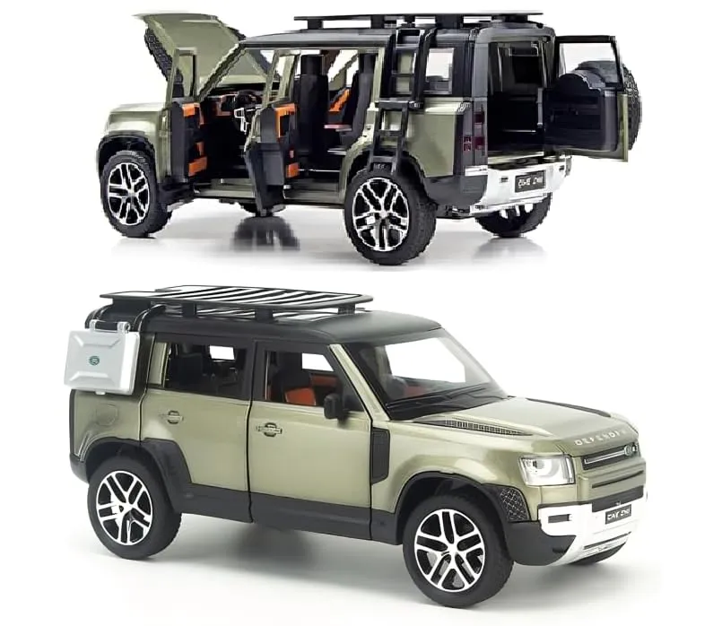 BIG SIZE LAND ROVER DEFENDER 1:24 SCALE MODEL CAR EXCLUSIVE ALLOY METAL CAR PULL BACK DIE-CAST METAL TOY CAR WITH OPENABLE DOORS & LIGHT MUSIC BEST GIFTS TOYS KIDS