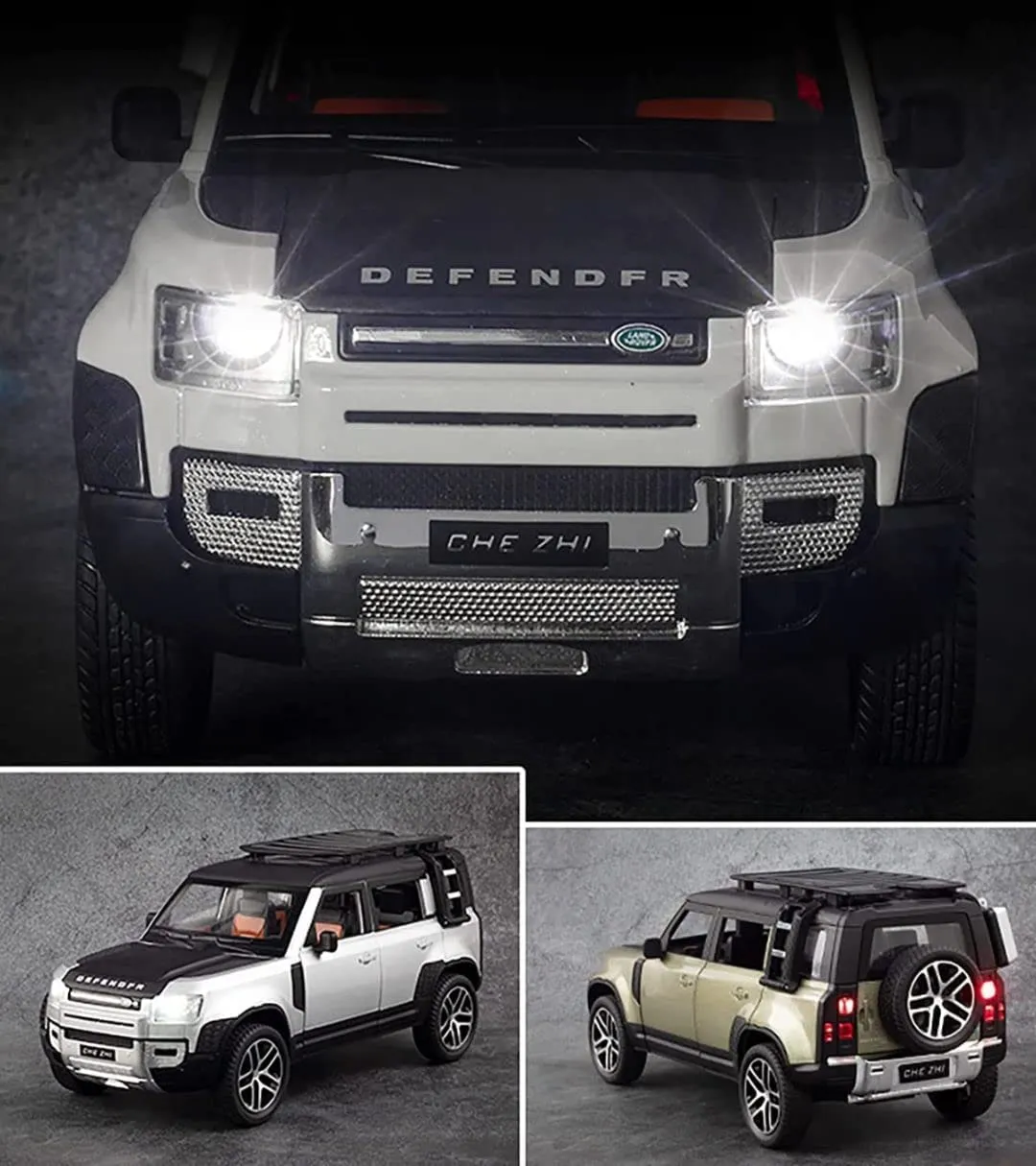 BIG SIZE LAND ROVER DEFENDER 1:24 SCALE MODEL CAR EXCLUSIVE ALLOY METAL CAR PULL BACK DIE-CAST METAL TOY CAR WITH OPENABLE DOORS & LIGHT MUSIC BEST GIFTS TOYS KIDS