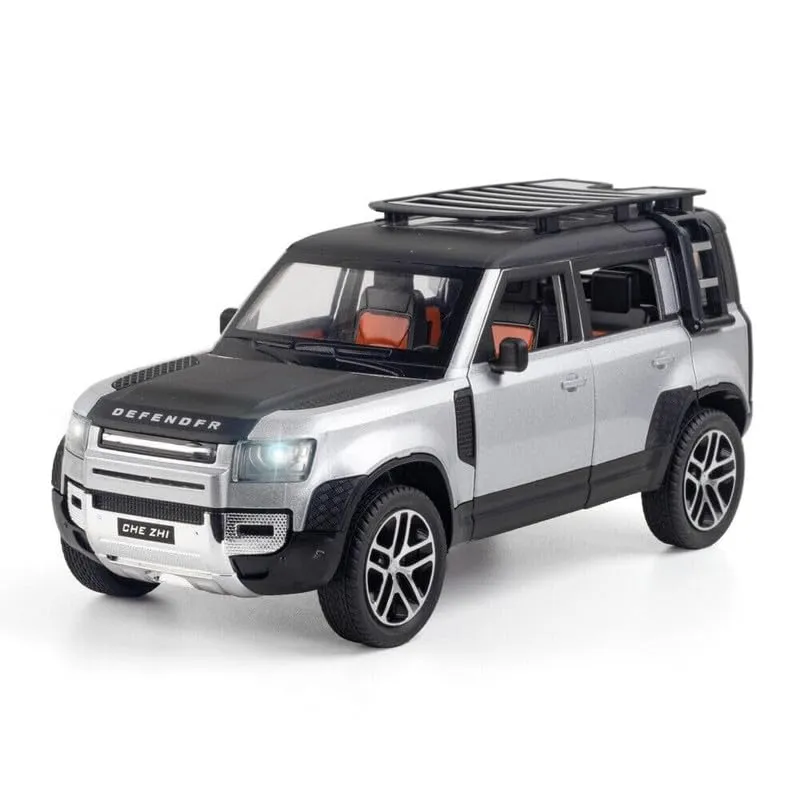 BIG SIZE LAND ROVER DEFENDER 1:24 SCALE MODEL CAR EXCLUSIVE ALLOY METAL CAR PULL BACK DIE-CAST METAL TOY CAR WITH OPENABLE DOORS & LIGHT MUSIC BEST GIFTS TOYS KIDS
