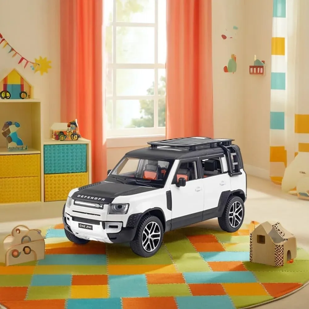BIG SIZE LAND ROVER DEFENDER 1:24 SCALE MODEL CAR EXCLUSIVE ALLOY METAL CAR PULL BACK DIE-CAST METAL TOY CAR WITH OPENABLE DOORS & LIGHT MUSIC BEST GIFTS TOYS KIDS