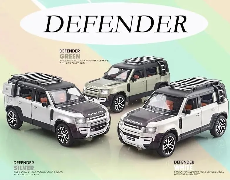 BIG SIZE LAND ROVER DEFENDER 1:24 SCALE MODEL CAR EXCLUSIVE ALLOY METAL CAR PULL BACK DIE-CAST METAL TOY CAR WITH OPENABLE DOORS & LIGHT MUSIC BEST GIFTS TOYS KIDS