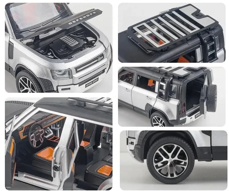BIG SIZE LAND ROVER DEFENDER 1:24 SCALE MODEL CAR EXCLUSIVE ALLOY METAL CAR PULL BACK DIE-CAST METAL TOY CAR WITH OPENABLE DOORS & LIGHT MUSIC BEST GIFTS TOYS KIDS