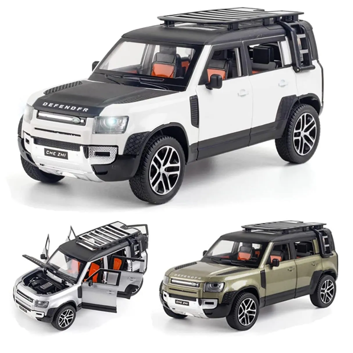 BIG SIZE LAND ROVER DEFENDER 1:24 SCALE MODEL CAR EXCLUSIVE ALLOY METAL CAR PULL BACK DIE-CAST METAL TOY CAR WITH OPENABLE DOORS & LIGHT MUSIC BEST GIFTS TOYS KIDS