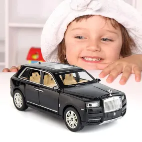 BIG SIZE ROLLS ROYCE CULLINAN 1:24 DIECAST METAL PULLBACK TOY CAR WITH OPENABLE DOORS & LIGHT, MUSIC BOYS CAR FOR KIDS BEST TOYS GIFTS TOYS FOR KIDS [ COLOR AS PER STOCK ]