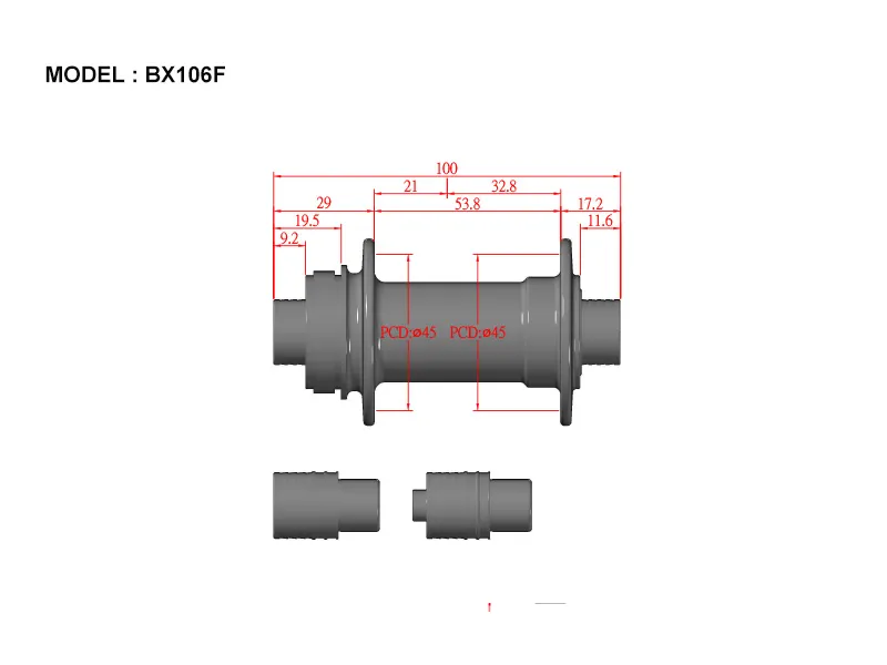 Bitex BX106F Front Disc Hub, CLD
