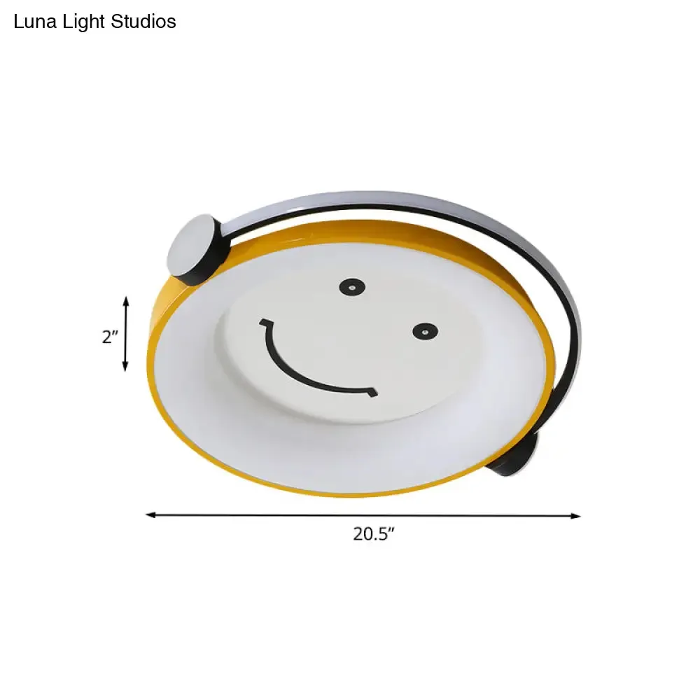 Cartoon Kid Flush Light LED Ceiling Lamp in Yellow - Acrylic, Music-themed for Child's Bedroom