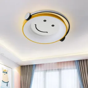 Cartoon Kid Flush Light LED Ceiling Lamp in Yellow - Acrylic, Music-themed for Child's Bedroom