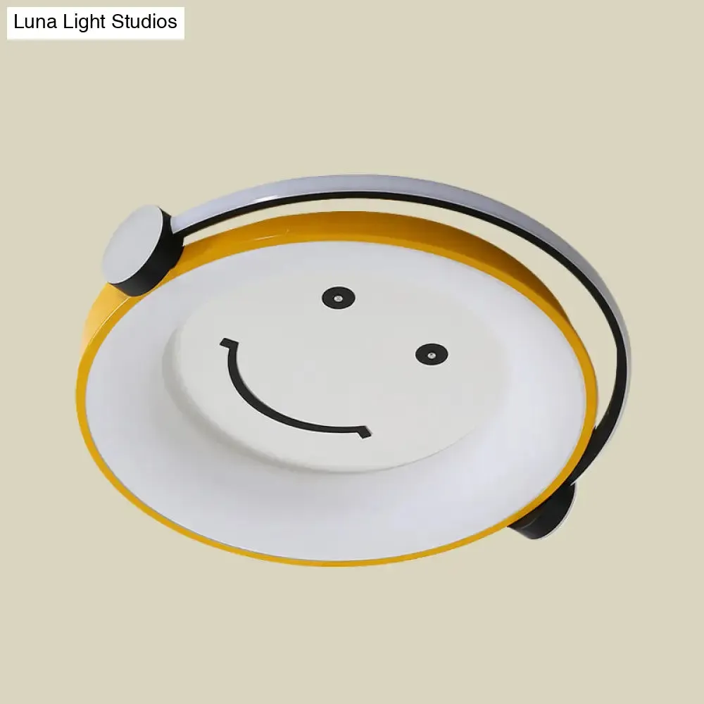 Cartoon Kid Flush Light LED Ceiling Lamp in Yellow - Acrylic, Music-themed for Child's Bedroom