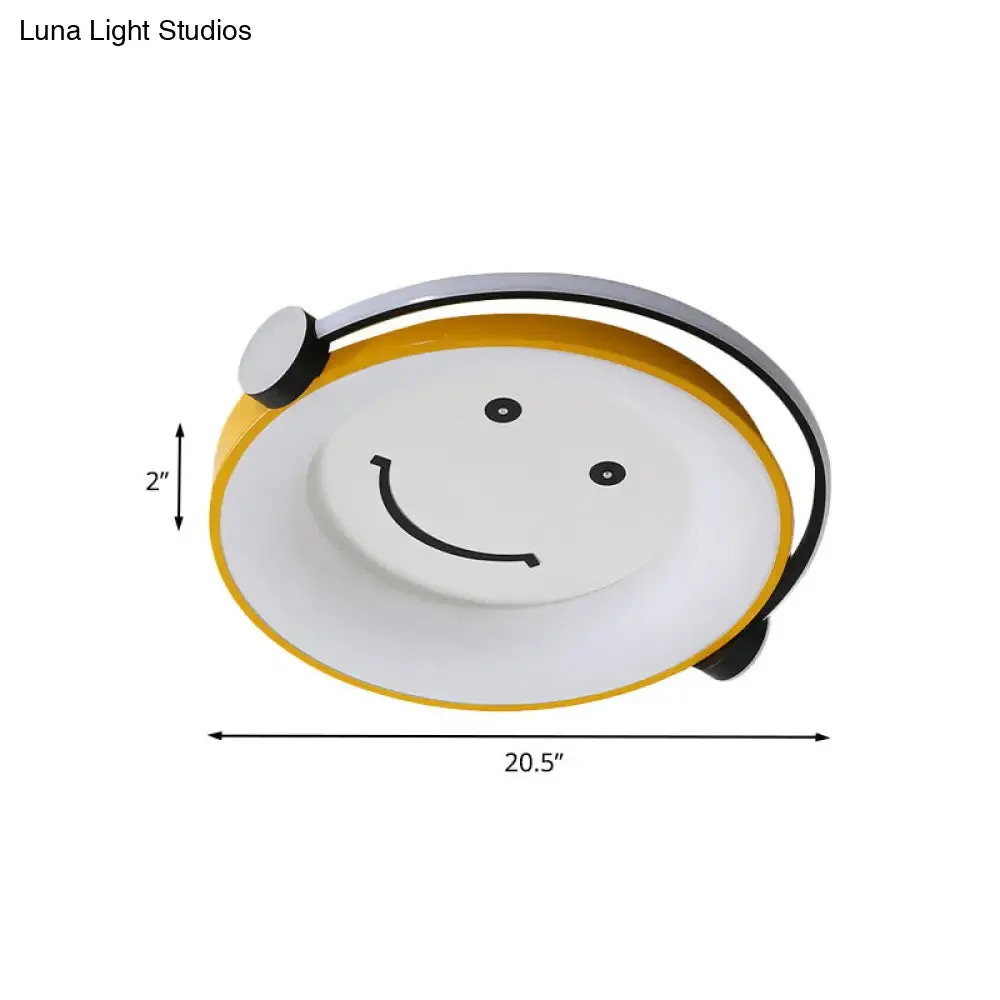 Cartoon Kid Flush Light LED Ceiling Lamp in Yellow - Acrylic, Music-themed for Child's Bedroom
