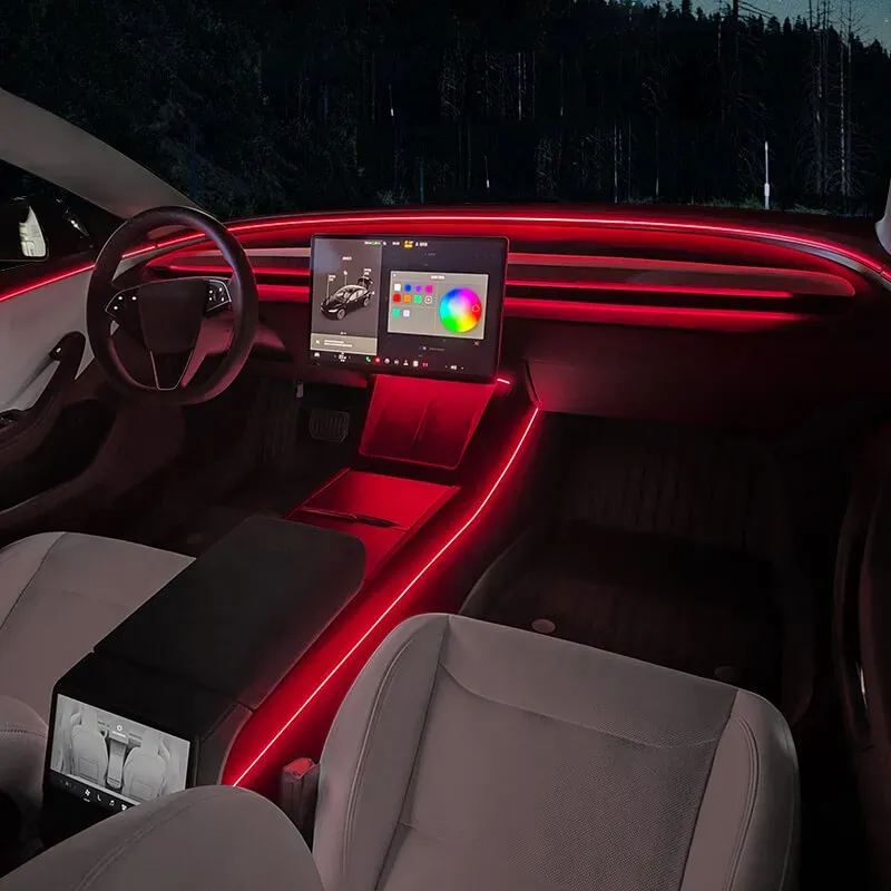 Custom-Fit Ambient Neon Light for 2024  Model 3 Highland