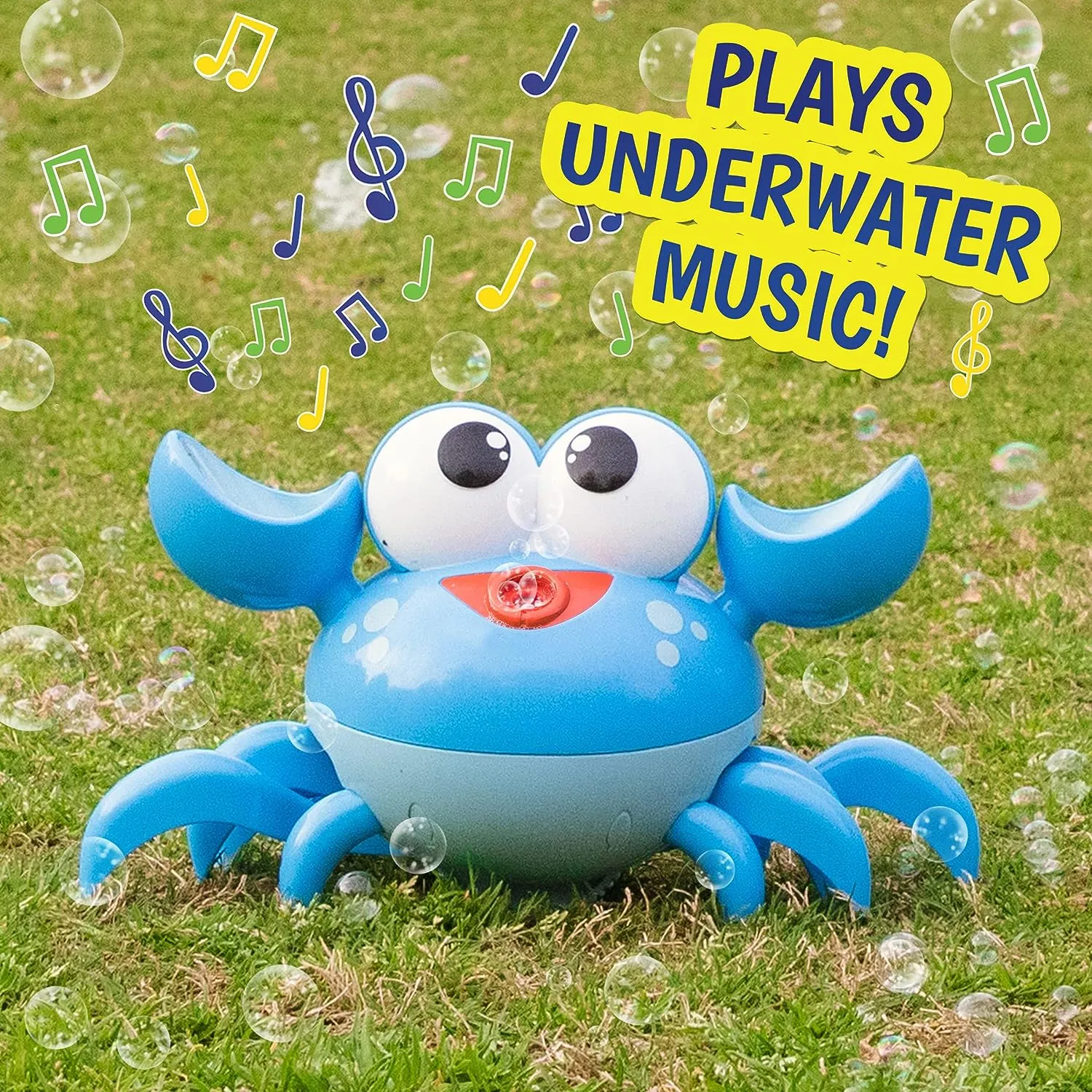 Dancing Crab Bubble Machine - Moving Bubble Blower for Kids | Lights Up and Plays Music