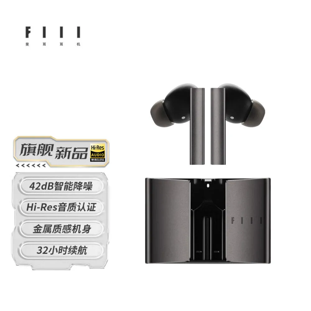 FIIL CC Pro2 Wireless Headphones with Active Noise Canceling, Black