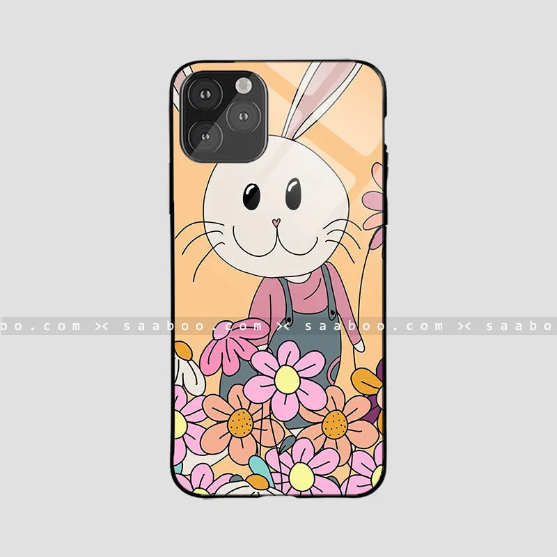 Glass Case With Orange Flowers