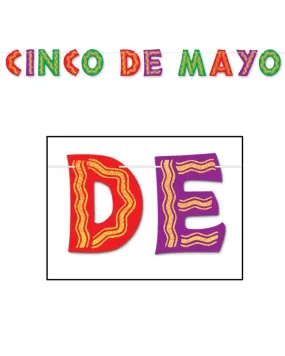 Glittered Cinco De Mayo Streamer 21cm x 3m