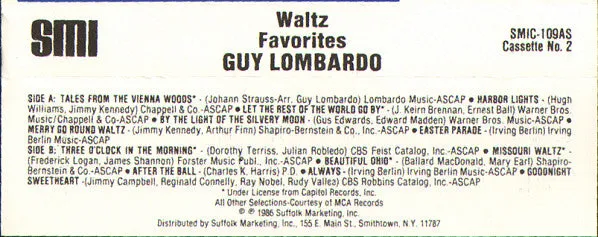 Guy Lombardo - Waltz Favorites Cassette No. 2 (Cass, Comp) (VG )