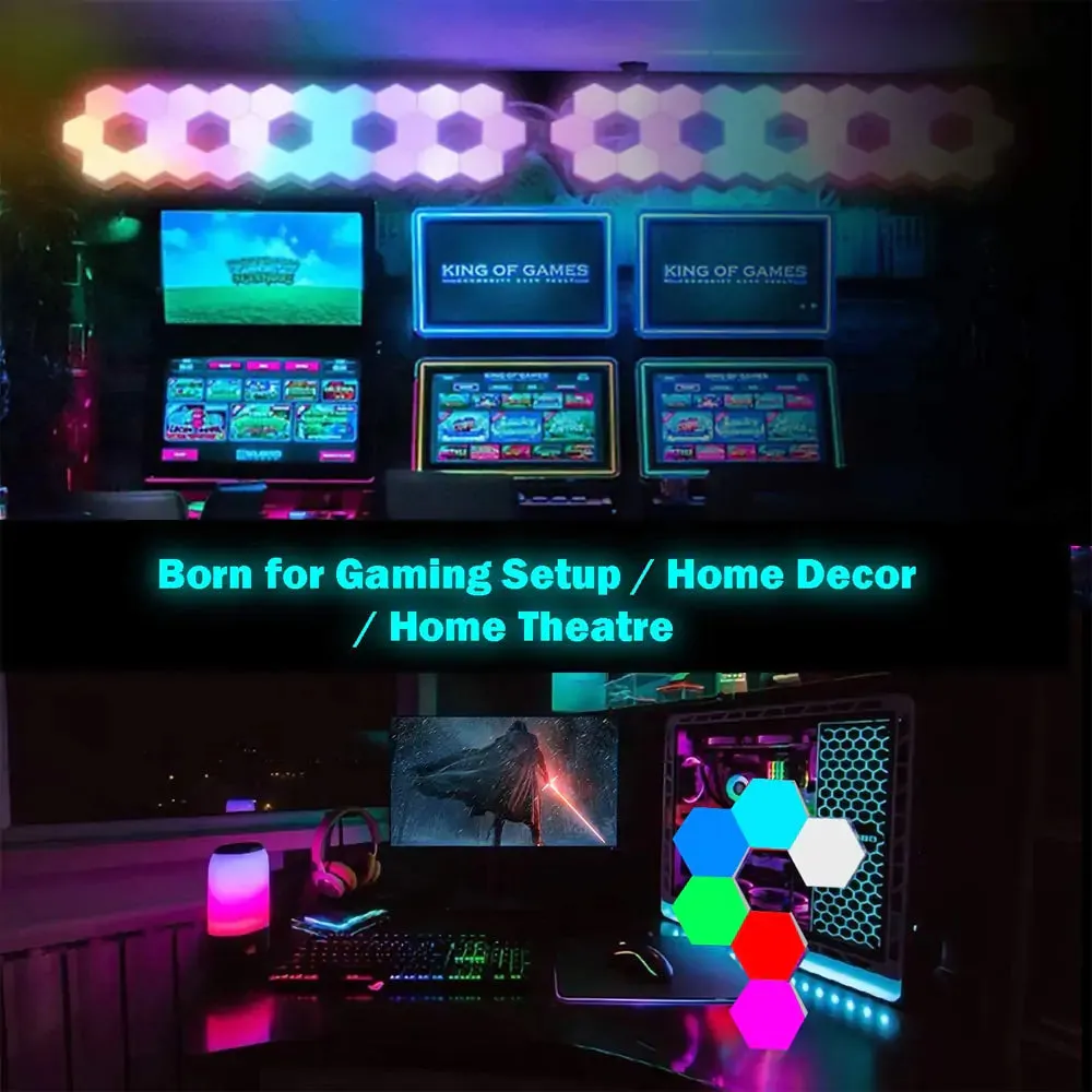 Hexagon Wall Light - Dream Color Technology, Customizable RGB Symphony