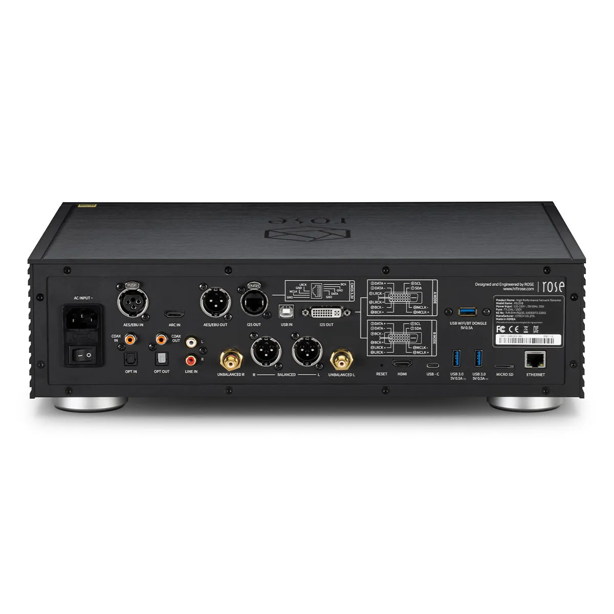 HiFi Rose RS150B High-Performance Network Streamer with Built-In ESS Sabre DAC (Black) with RSA780 Reference CD Drive and Ripper