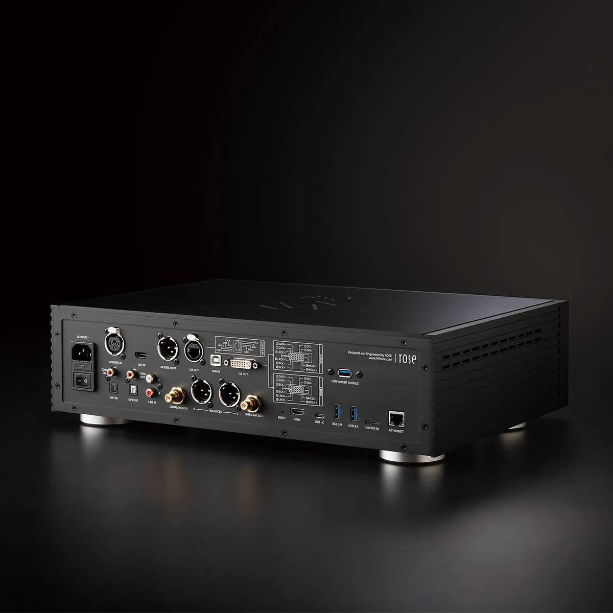 HiFi Rose RS150B High-Performance Network Streamer with Built-In ESS Sabre DAC (Black) with RSA780 Reference CD Drive and Ripper