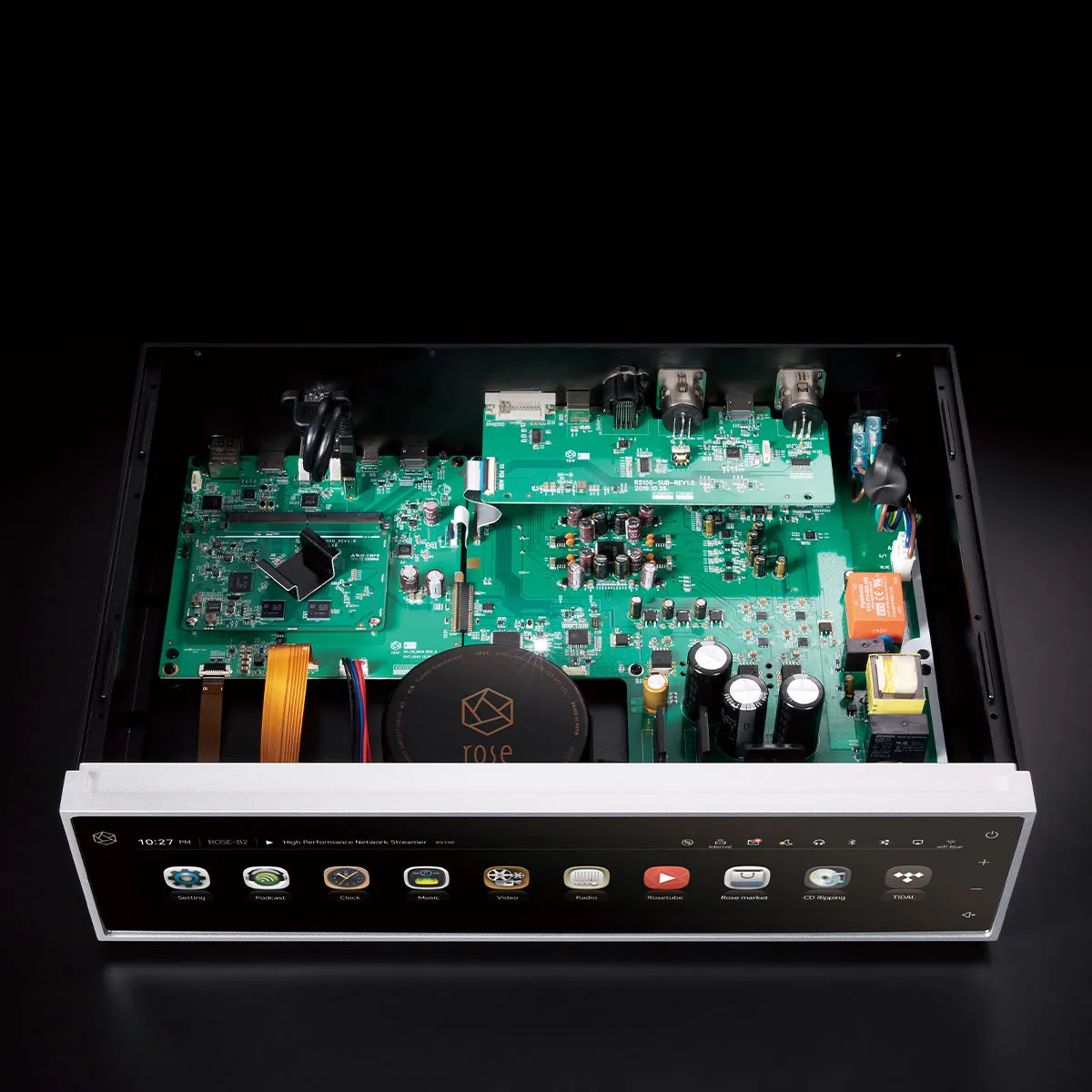 HiFi Rose RS150B High-Performance Network Streamer with Built-In ESS Sabre DAC (Silver) with RSA780 Reference CD Drive and Ripper