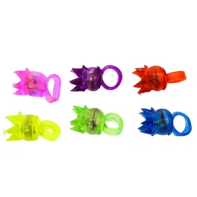 LED Assorted Color Crown Ring with Multicolor Lights (Pack of 6)