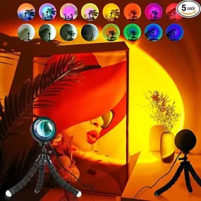 LED Projector Sunset Lamp - Create Stunning Visual Atmosphere with Customizable Settings and Music Syncing