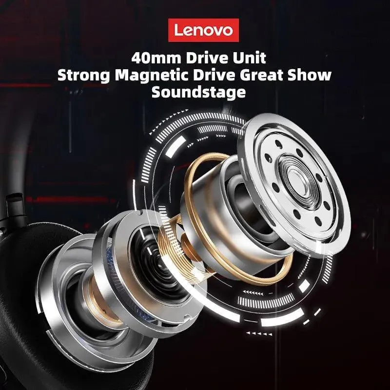 Lenovo TH40 Wireless Gaming Headset: Immerse in HiFi Sound with Active Noise-Cancellation and Long Battery Life
