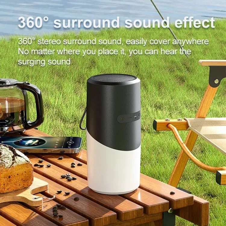 Multifunctional Waterproof Bluetooth Speaker with RGB Lights and 360° Sound Experience