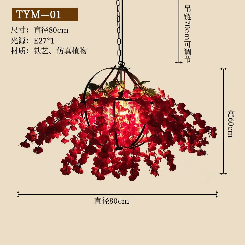Music Dining Bar Simulation Flower Pendant Light Restaurant Hot Pot Restaurant Barbecue Restaurant Dining Decoration Chandelier