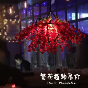 Music Dining Bar Simulation Flower Pendant Light Restaurant Hot Pot Restaurant Barbecue Restaurant Dining Decoration Chandelier