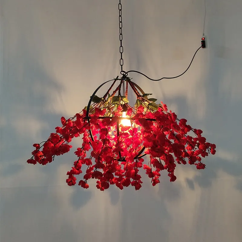 Music Dining Bar Simulation Flower Pendant Light Restaurant Hot Pot Restaurant Barbecue Restaurant Dining Decoration Chandelier