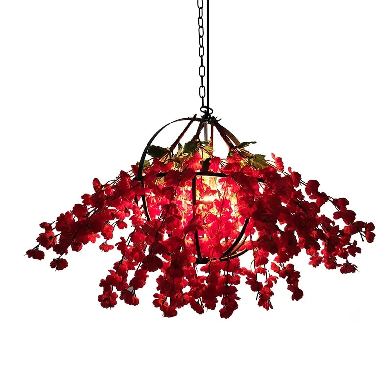 Music Dining Bar Simulation Flower Pendant Light Restaurant Hot Pot Restaurant Barbecue Restaurant Dining Decoration Chandelier