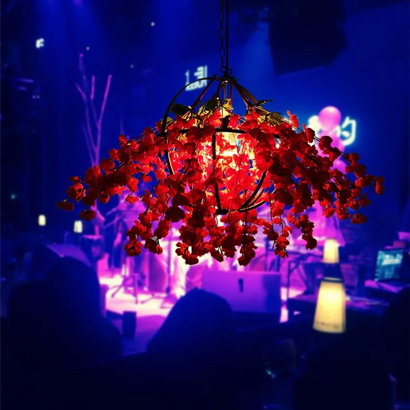 Music Dining Bar Simulation Flower Pendant Light Restaurant Hot Pot Restaurant Barbecue Restaurant Dining Decoration Chandelier