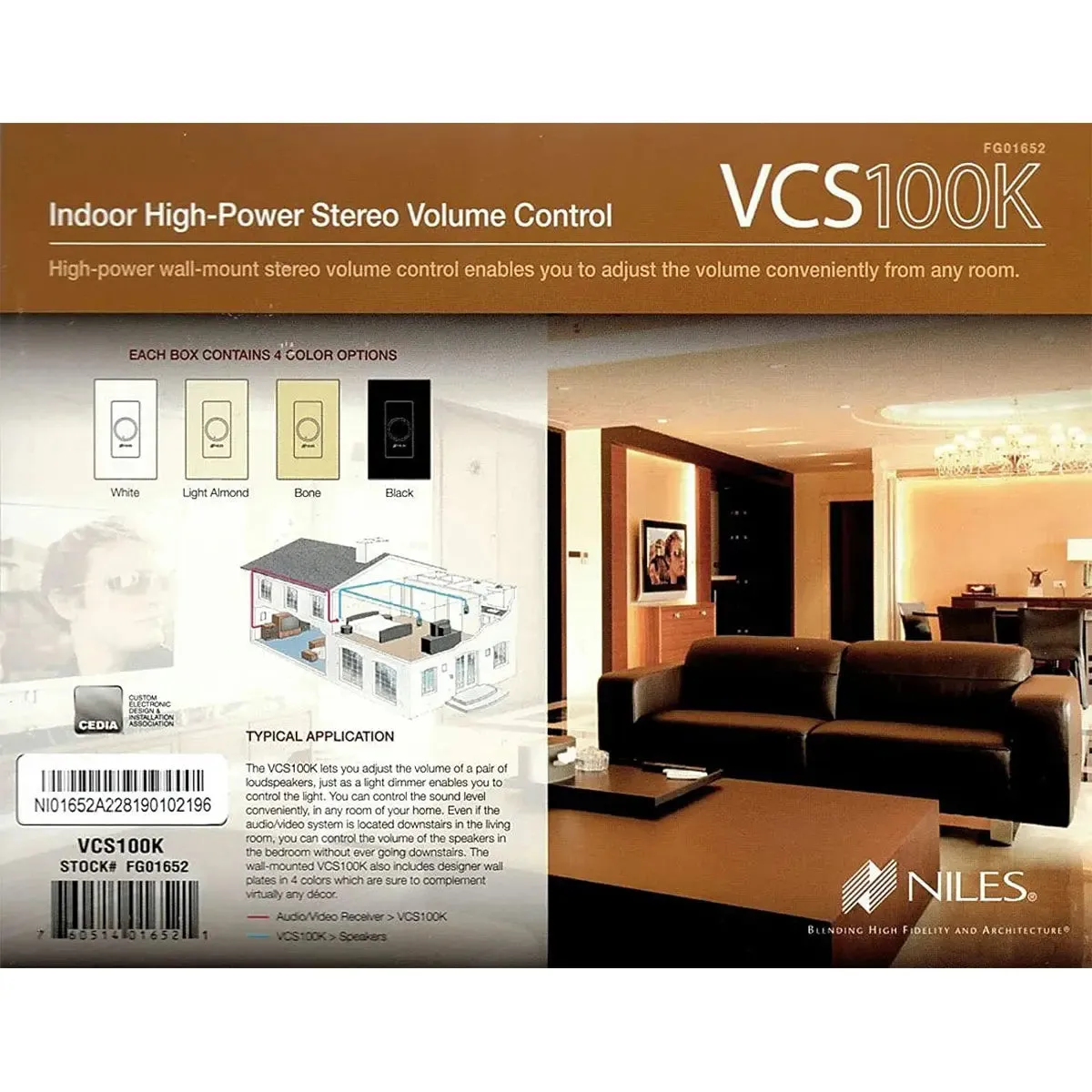 Niles VCS100K Indoor Stereo Volume Control with Selectable Impedance White