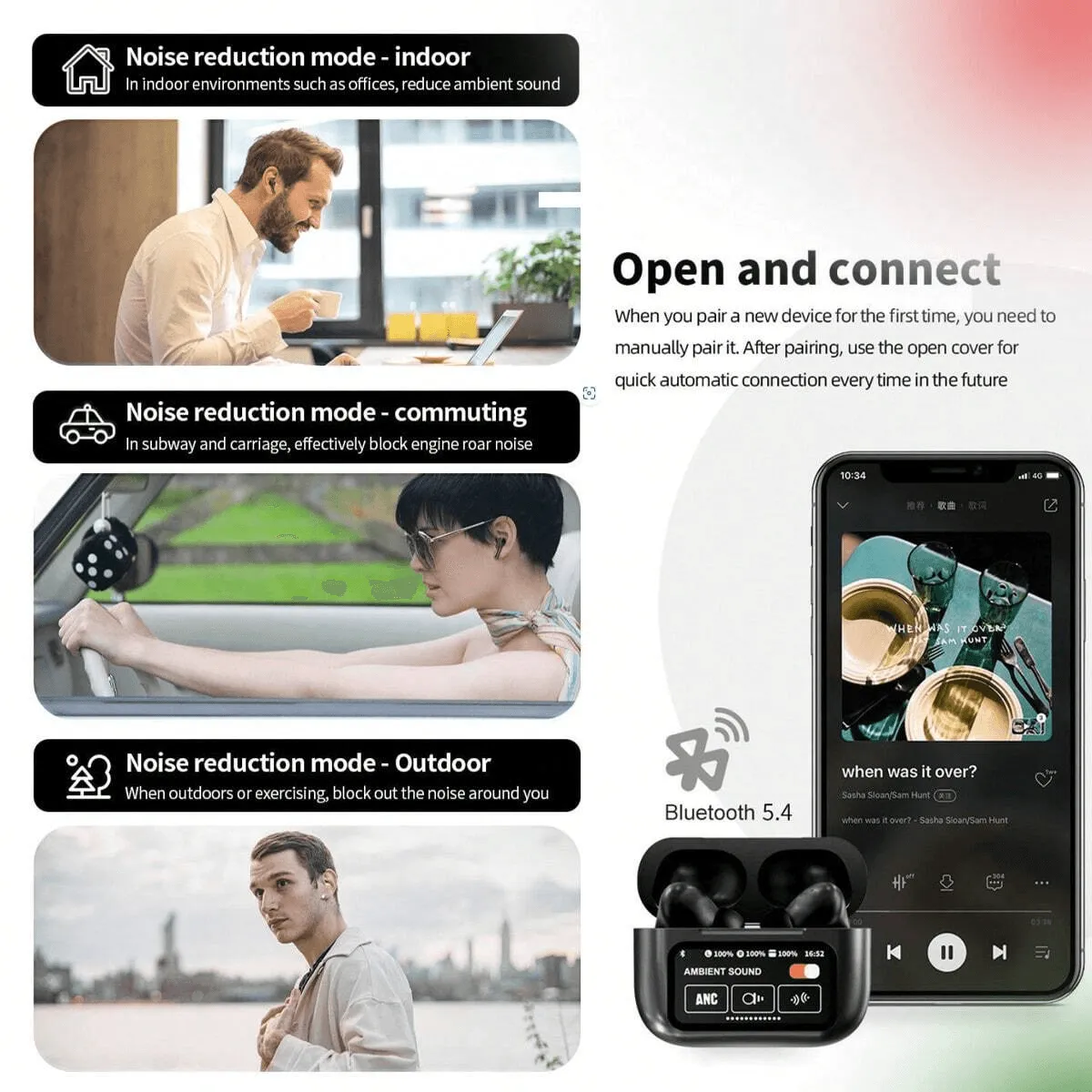 Noise Reduction ANC & ENC Touch Control Wireless Earbuds