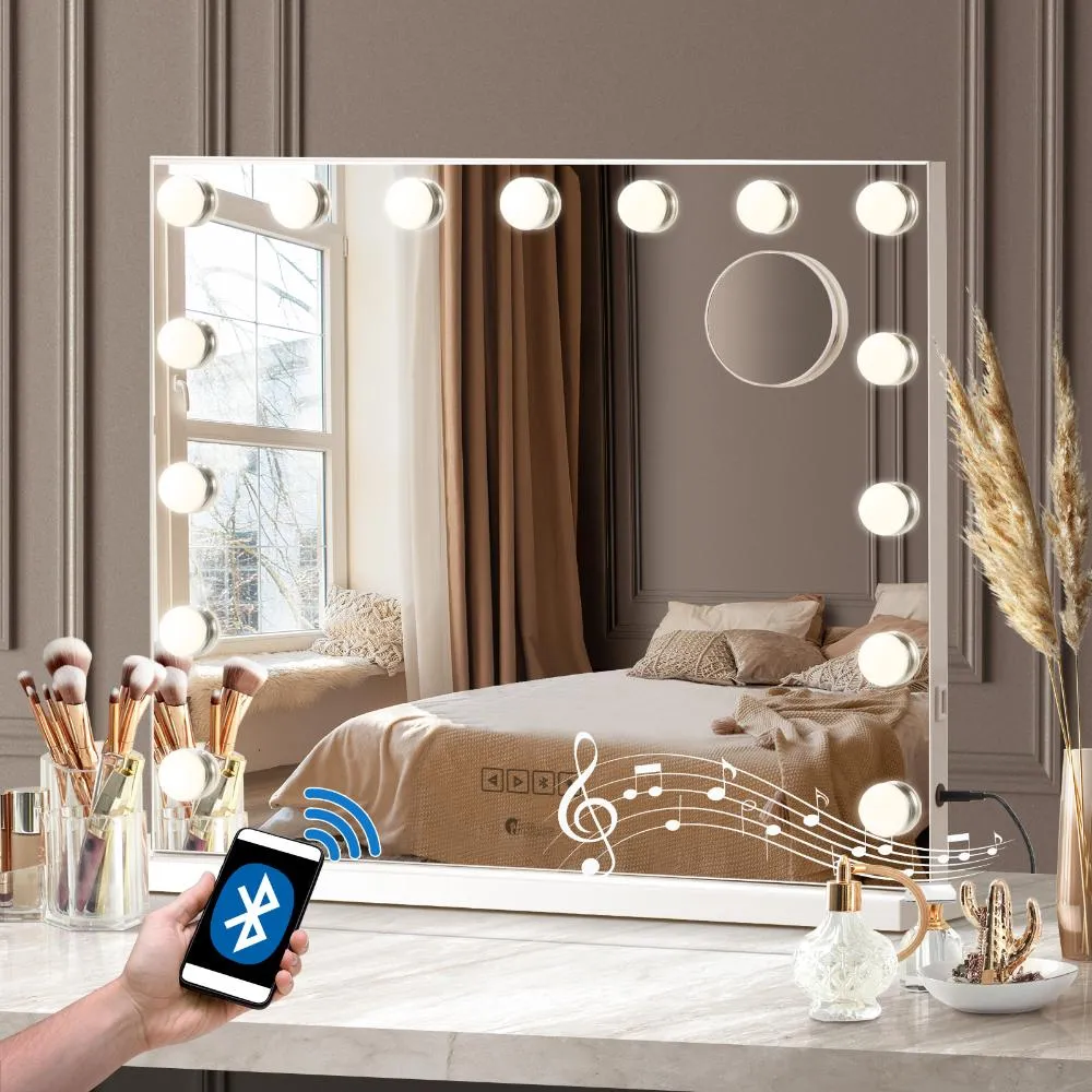 Oikiture Bluetooth Hollywood Makeup Mirror LED 60x52cm