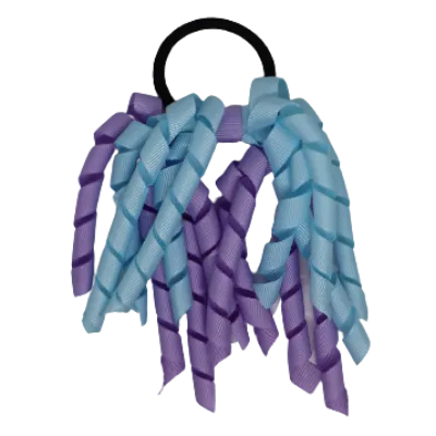 School Hair Accessories Short Curly Ponytail Streamer Hair Tie - Light Orchid (28 colours options to pick from)