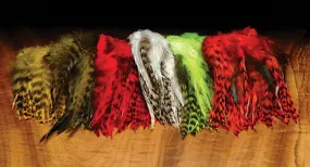 Strung 4-6 inch Grizzly Variant Saddle Hackle--Hareline