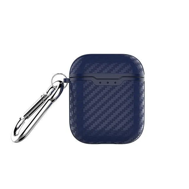 Wireless Charging Case Headphones Case Box Cover Carbon Fibre Texture Design Case For AirPods