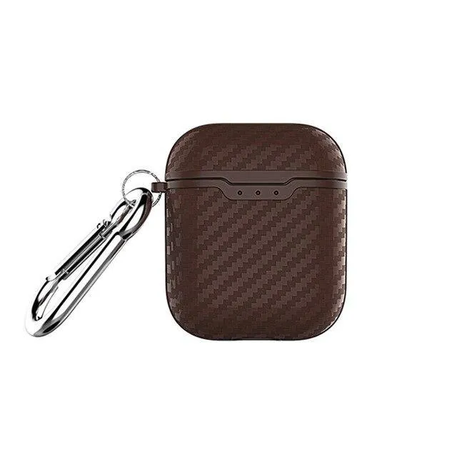 Wireless Charging Case Headphones Case Box Cover Carbon Fibre Texture Design Case For AirPods