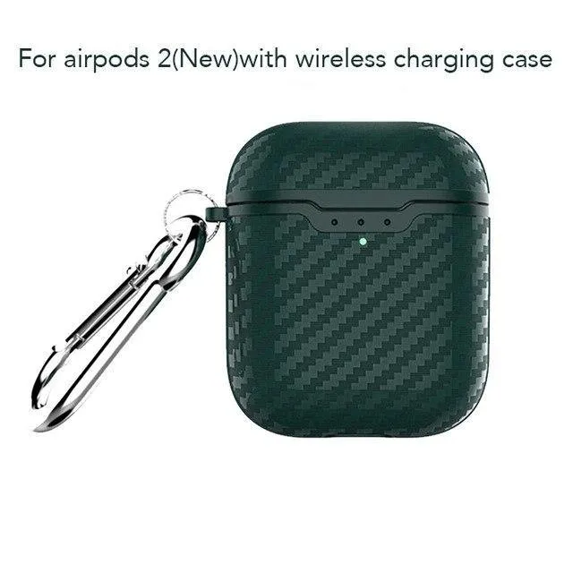 Wireless Charging Case Headphones Case Box Cover Carbon Fibre Texture Design Case For AirPods