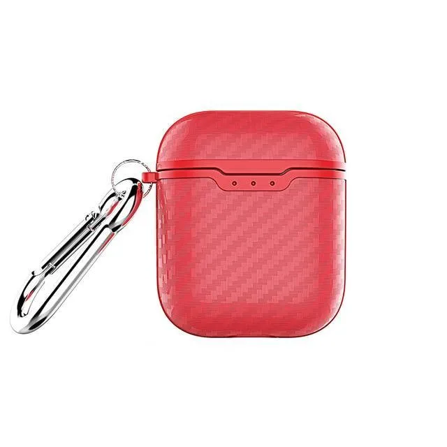 Wireless Charging Case Headphones Case Box Cover Carbon Fibre Texture Design Case For AirPods