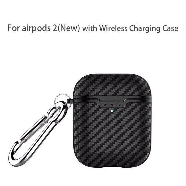 Wireless Charging Case Headphones Case Box Cover Carbon Fibre Texture Design Case For AirPods
