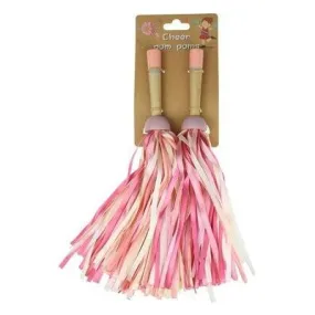 Wooden Cheer Pom Poms Pink